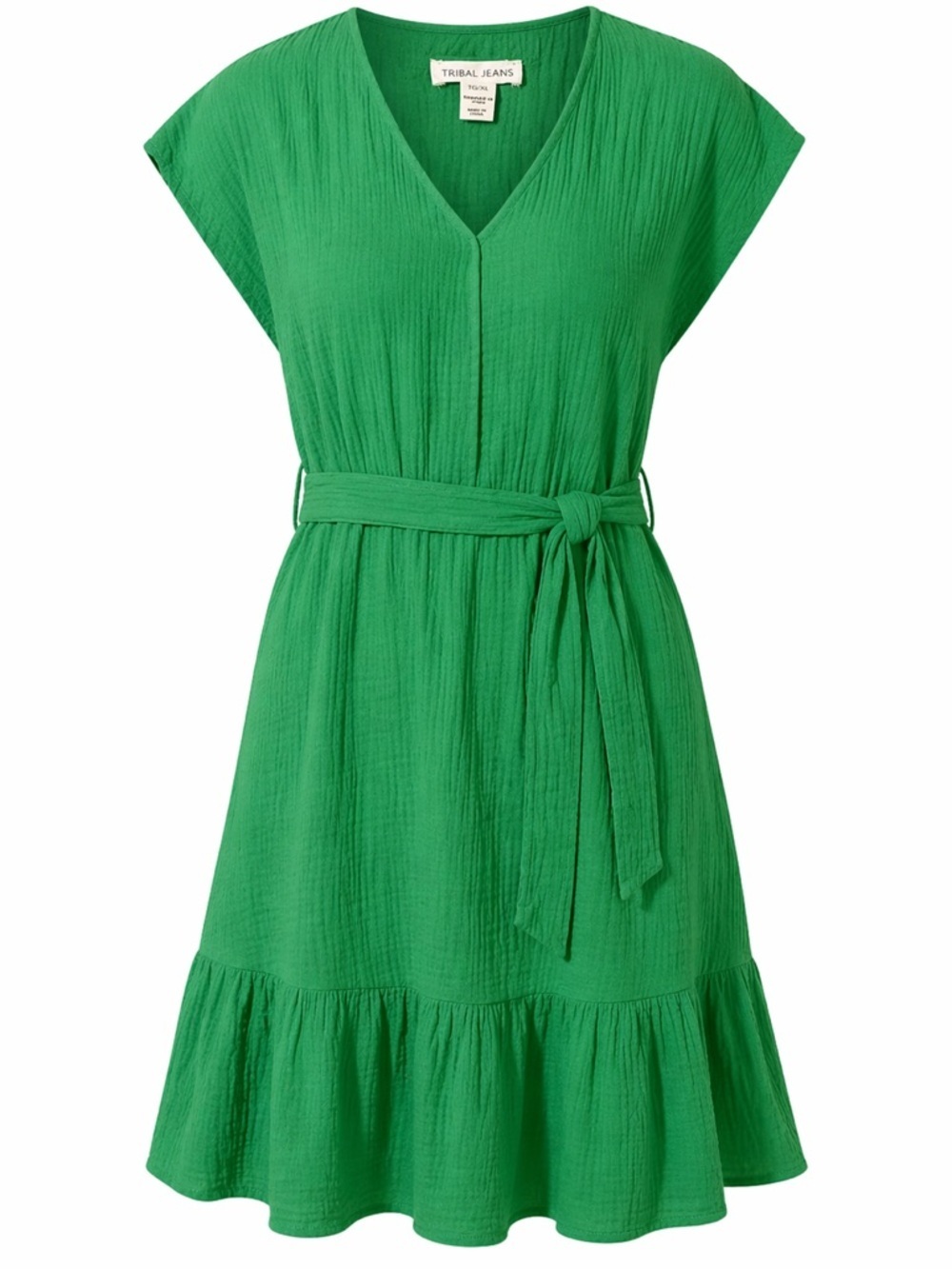 Tribal Jeans Green Belted Dress XS NWT